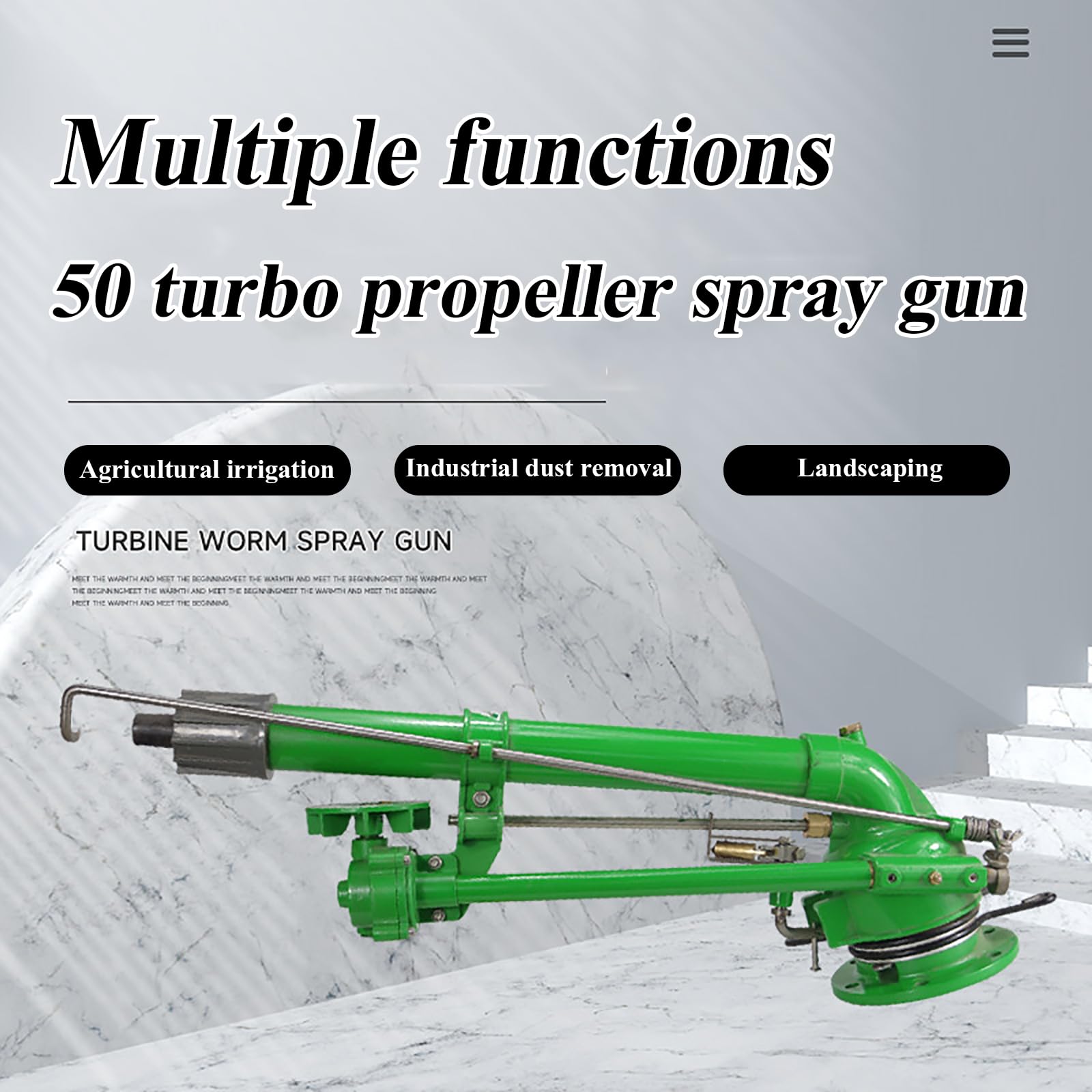 Pistola pulverizadora con manguera Boquilla, Rociador de riego, aspersor brazo basculante 360 ​​grados, rango 26-53M for agricultura