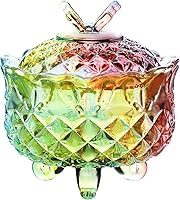 Vista 6 de SOCOSY Royal - Caja para dulces de cristal en relieve con tapa, caja de joyería con pies, para caramelos, para boda, dulces, bufé, tarros de cocina