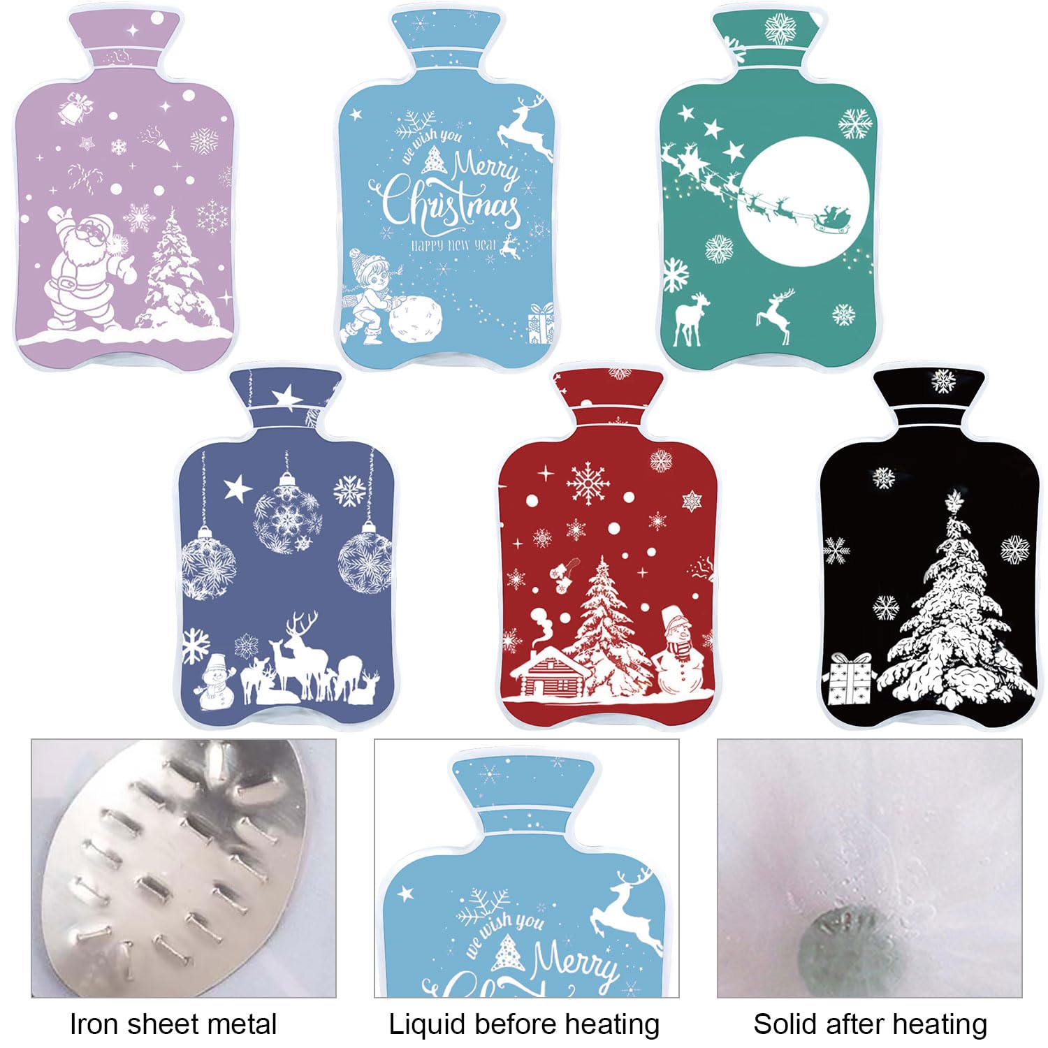 Lot de 6 Chauffe-Mains réutilisables en Forme de Pingouin de Noël