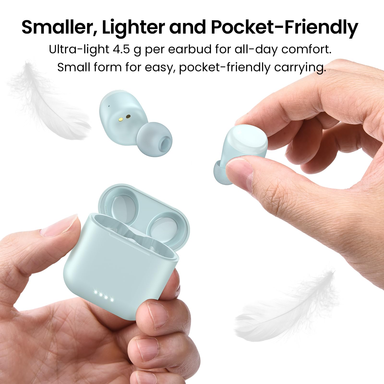 TOZO T6 True Wireless Earbuds Bluetooth 5.3 Headphones Touch Control with Wireless Charging Case IPX8 Waterproof Stereo Earphones in-Ear Built-in Mic Headset Premium Deep Bass 32 EQs via APP view 7