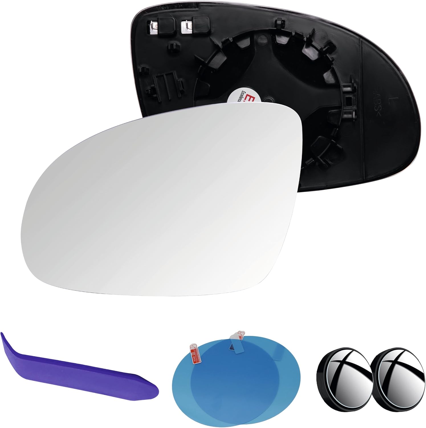 EAP Driver Side Mirror Glass Compatible With Volkswagen Golf GTI Rabbit Passat Jetta EOS 2006-2010, Heated, 5M0857521D 3C0857521A