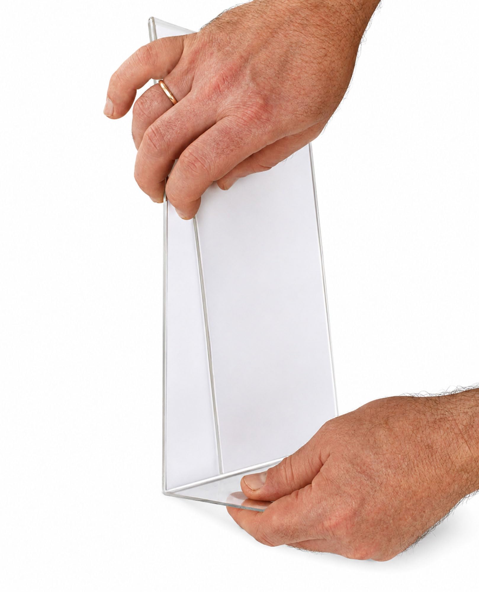 IDEAL TREND Acryl-Tischaufsteller L-Form transparent, rahmenloser Bilderrahmen, Flyer- und Menükartenhalter für Büro & Gastronomie: Format: 30x20 | Pack: 10