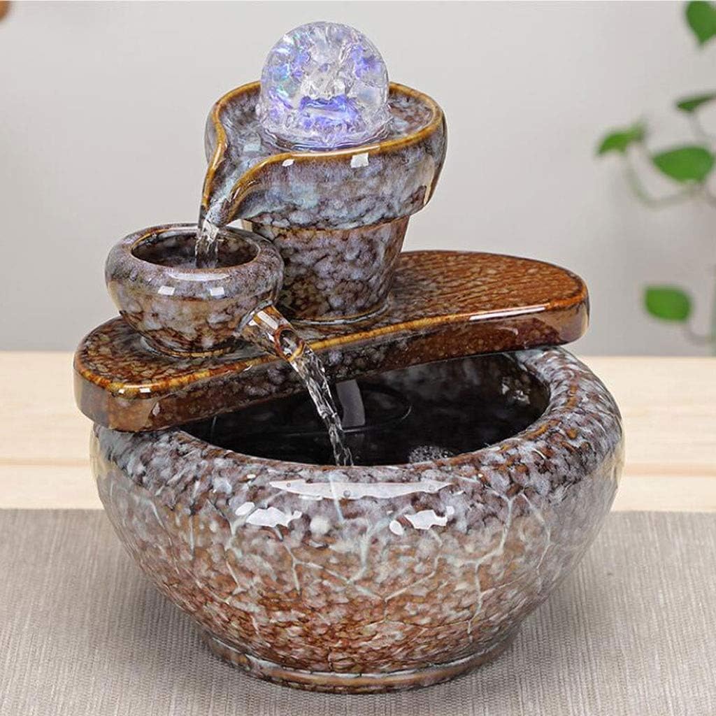Amazon Co Jp 卓上噴水室内噴水インテリア噴水 瞑想卓上水の噴水屋内風圧の加湿器の滝の噴水のデスクトップ循環水創造的な家の装飾 卓上 噴水室内噴水インテリア噴水 Color A ホーム キッチン