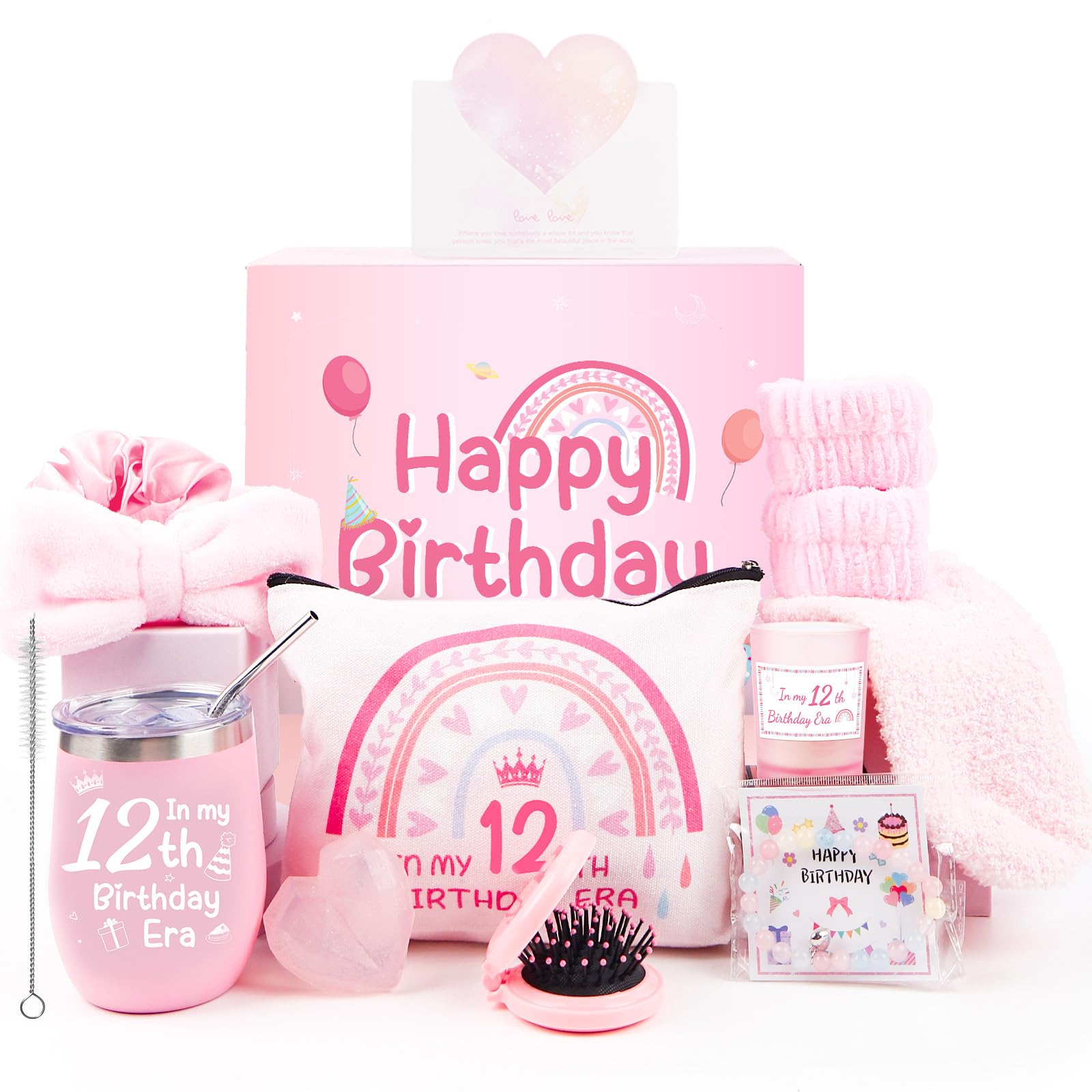 Moiuguli 12th Birthday Gifts for Girls, Best Gifts for Teen Girls, Best Gift Basket Presents, Happy Sweet 12th Birthday Hampers Pamper Presents for Daughter, Best Friends, Sister, Niece