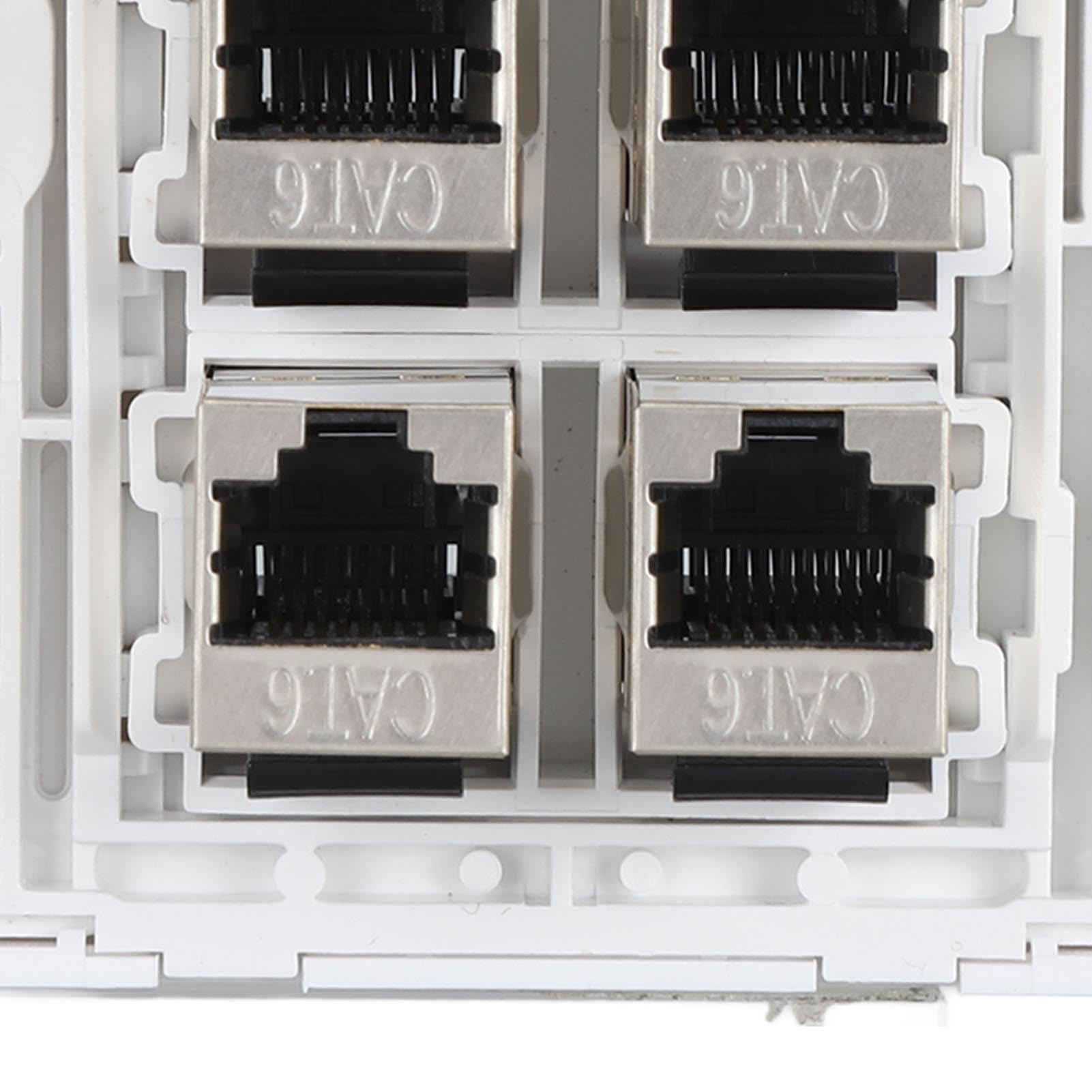 Presa per Piastra a Muro Ethernet Cat6, Piastra Jack per Accoppiatore a Muro Keystone a 6 Porte RJ45 da Femmina a Femmina
