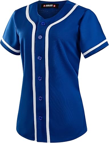 EALER BJW80 Series Women's Baseball Jersey Softball Jersey Button Down Shirts