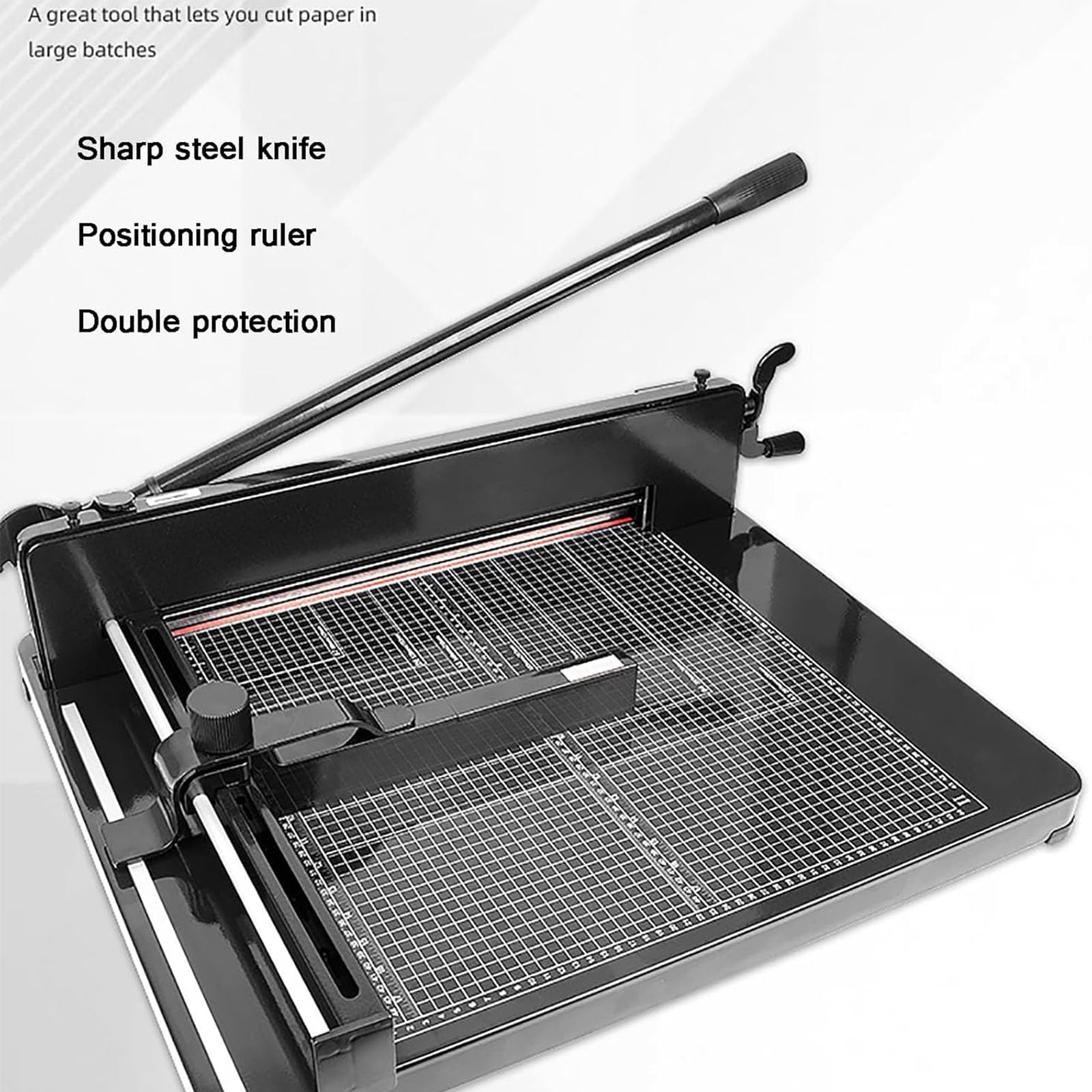 Manueller A4-Schneideplotter, Hochleistungs-Papierschneider, Mit Doppeltem Schutzdesign Und Skala, Schnittbreite: 440 ± 0,2 Mm, Schnittpapierdicke: 0,1–40 Mm, Für Büros, Klassenzimmer Und Schulen