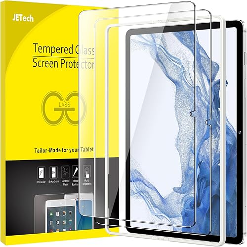 JETech Screen Protector for Samsung Galaxy Tab S8 Plus 2022 / Tab S7 FE 2021 / Tab S7 Plus 2020 12.4-Inch with Easy Installation Frame, Tempered Glass Film, HD Clear, 2-Pack