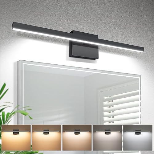 NIORSUN Lámpara de tocador de baño moderna de 2362 pulgadas regulable 5CCT 980LM 14W luces LED de baño sobre espejo accesorios de iluminación de