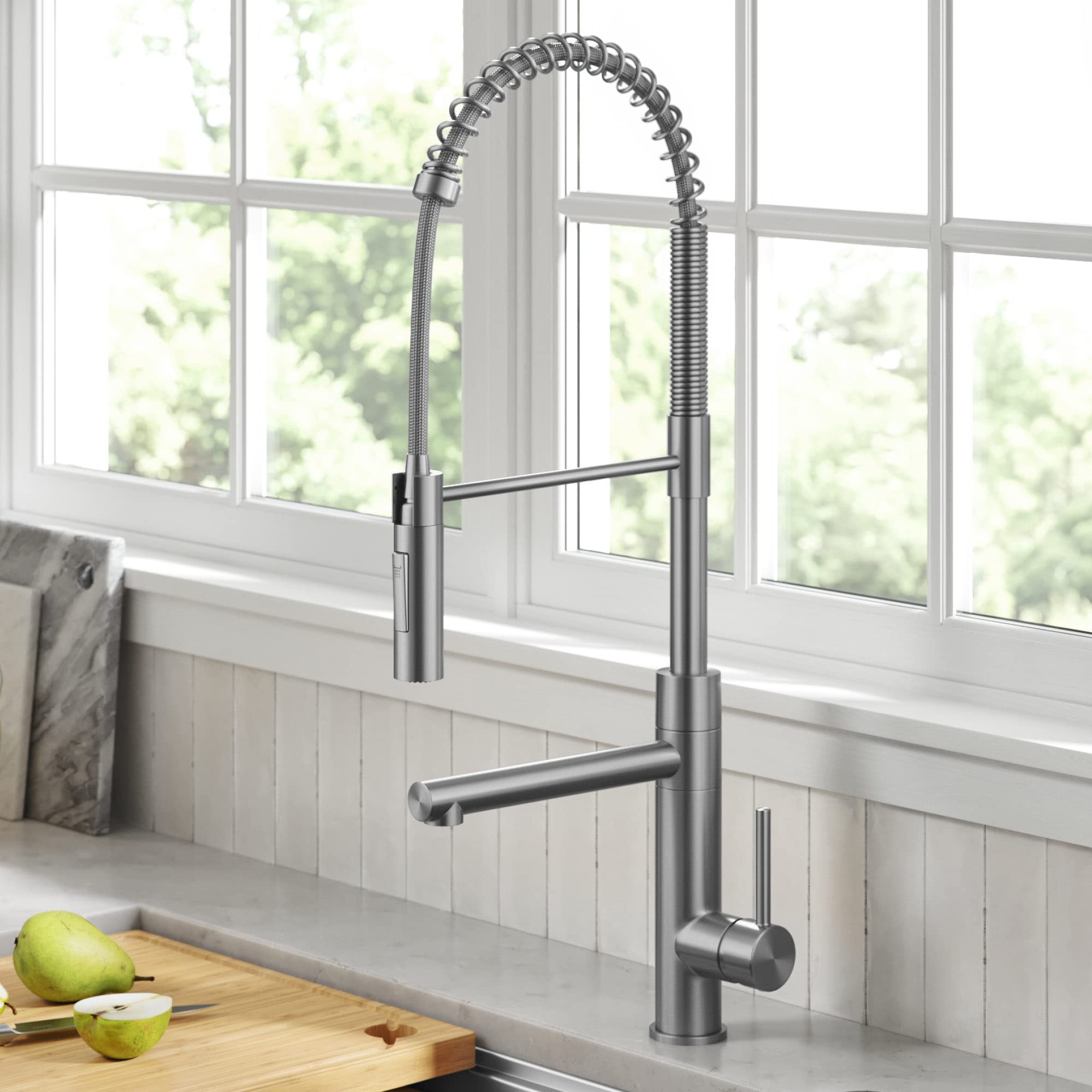 Photo 1 of Kraus KPF-1604SFS Artec Pro Commercial Style Pull-Down Single Handle Kitchen Faucet with Pot Filler, Spot Free Stainless Steel 2nd Gen Faucet pull-down version Spot Free Stainless Steel