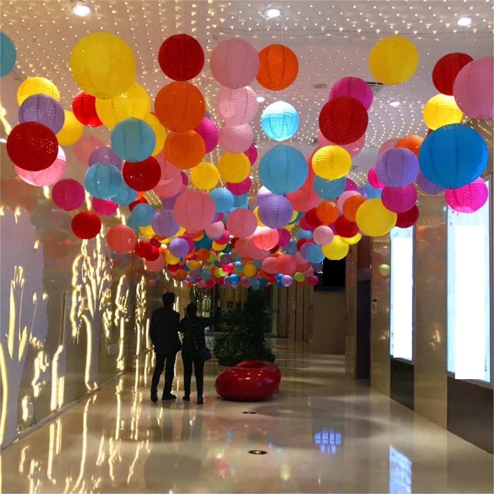 Wiosenna Latarnia Festiwalowa, 9 Szt. Okrągłych Chińskich Japońskich Wiszących Lampionów Papierowych Do Domu, Restauracji, Kościoła Przyjęcie(40cm)