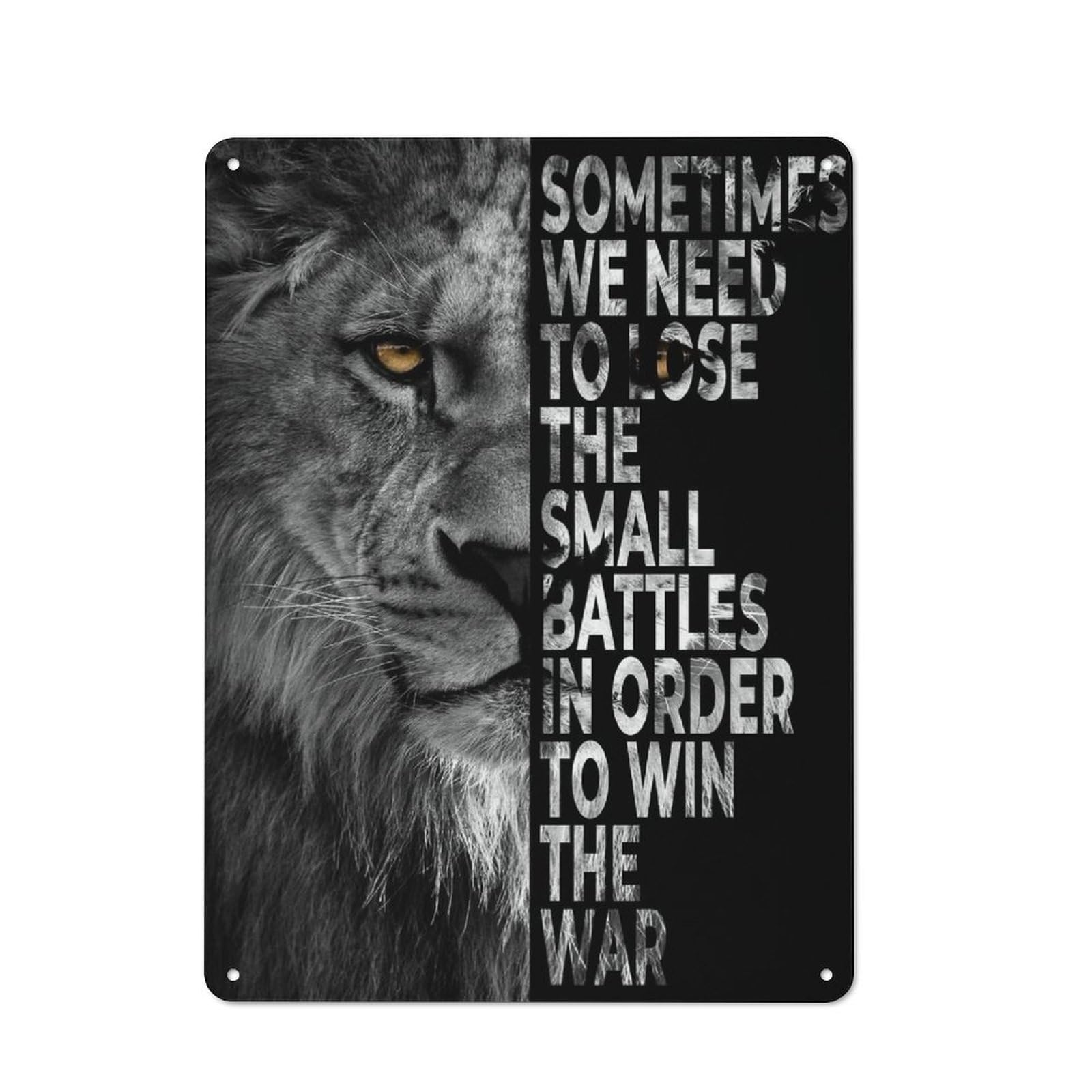 Junmoney Style-6 Win The War Metal Wall Sign 40X30cm, Rustic Decor For Workshop Wall, For Vintage Wall Decor Fans, For Themed Room Decoration