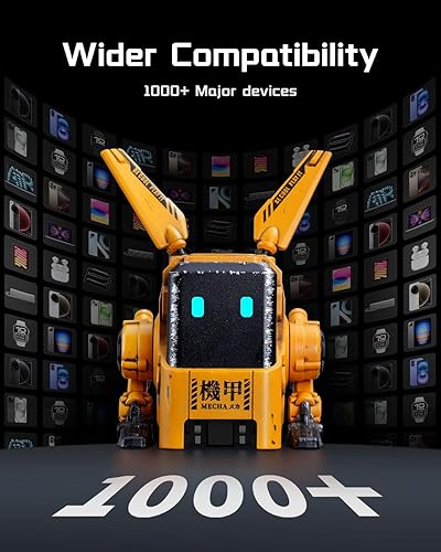 Miniatura 7 de GravaStar Cargador de 65W, Bloque de Cargador GaN Rápido Alpha65 Robot, Adaptador de Energía Rápida de 3 Puertos, Compacto Plegable para Viaje,