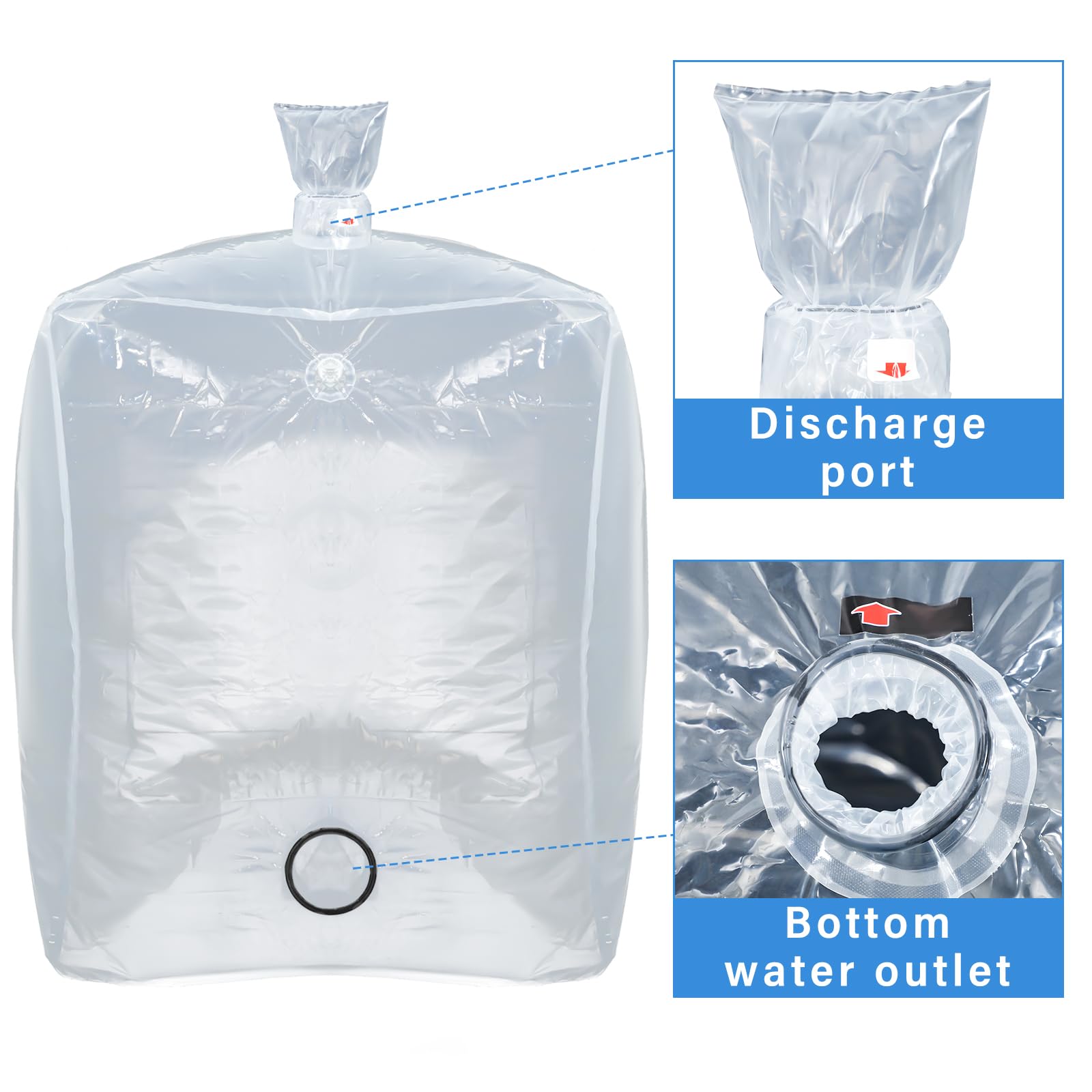 Teenyyou IBC - Cubierta para tanque de agua de 275 galones con salida de agua inferior, bolsa de almacenamiento de agua IBC, accesorios de protección para barril de lluvia de 1000 L