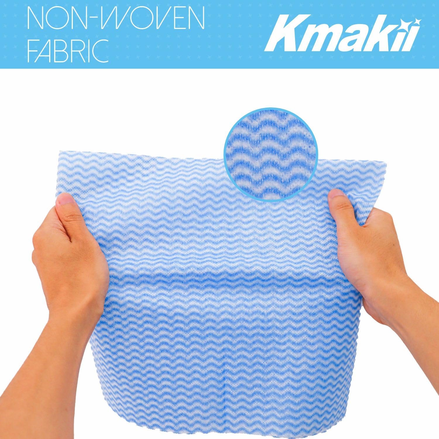 KMAKII Paquete de 80 paños desechables de limpieza reutilizables resistentes para cocina, 11.8 x 20 pulgadas, color azul