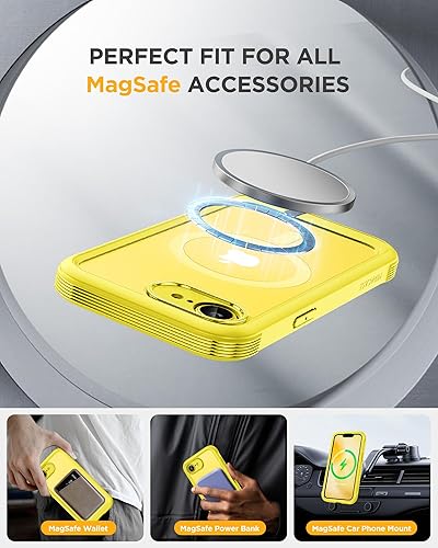Vista 840 de Miracase - Funda magnética para iPhone 13 Pro Max de 6.7 pulgadas (compatible con MagSafe), transparente, completo, protector de pantalla de vidrio