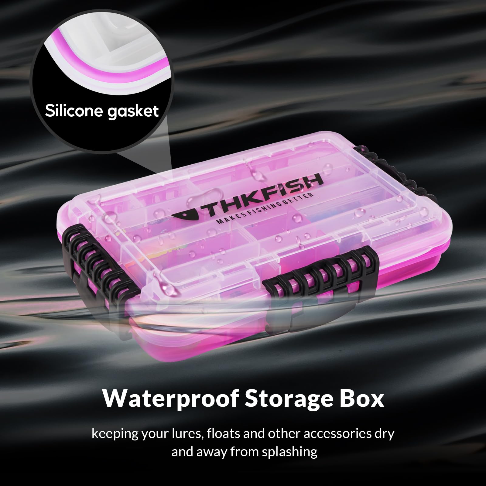 Amazon.com : THKFISH Fishing Tackle Box 3600 Tackle Tray Floating Fishing  Lure Box Storage Organizer Small Plastic Box with Adjustable  Dividers,Sun-proof : Sports & Outdoors