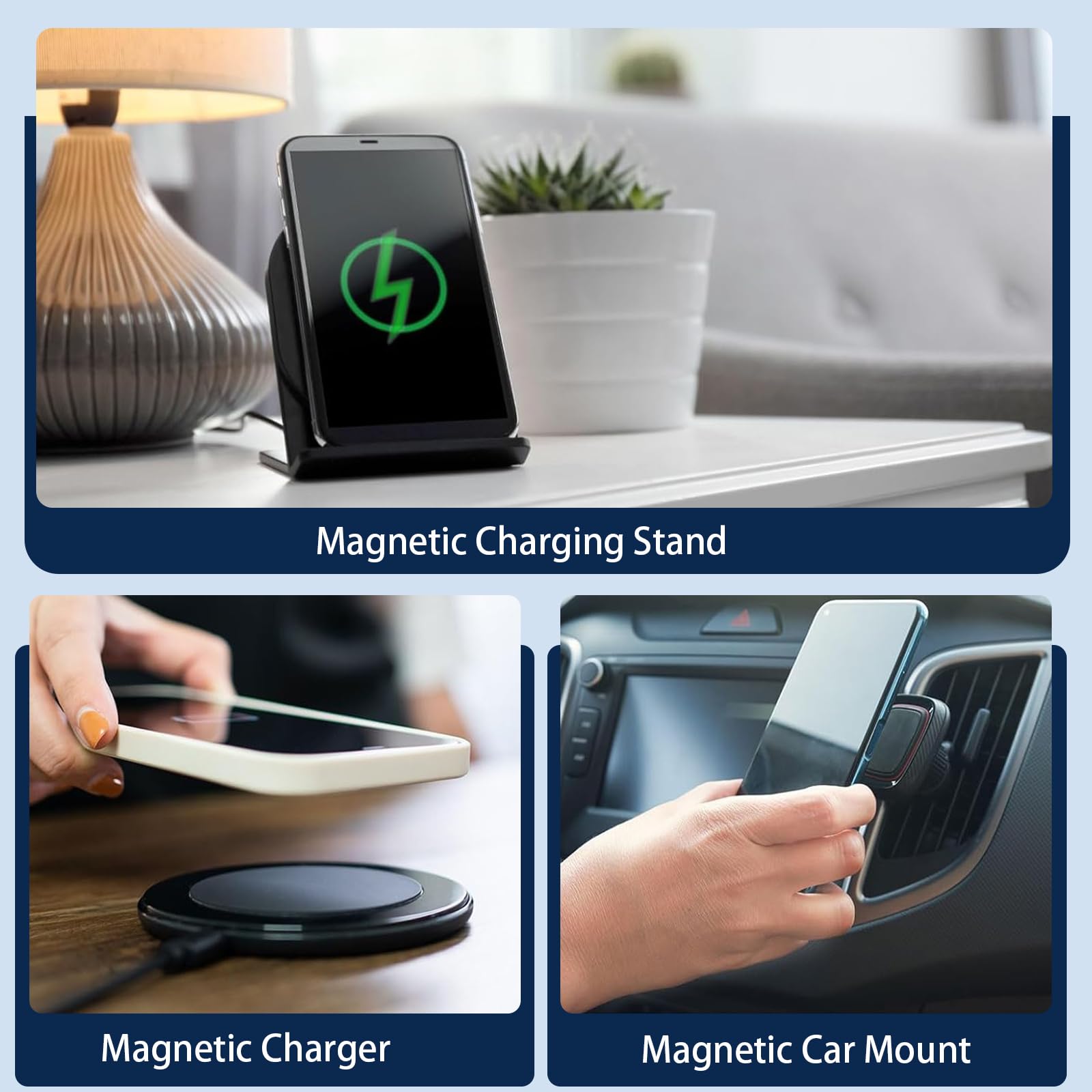 6 Pezzi Anelli Magnetici Universali Compatibili per Magsafe | Autocollanti per Custodia Smartphone | Adattatori per Ricarica Wireless iPhone Android