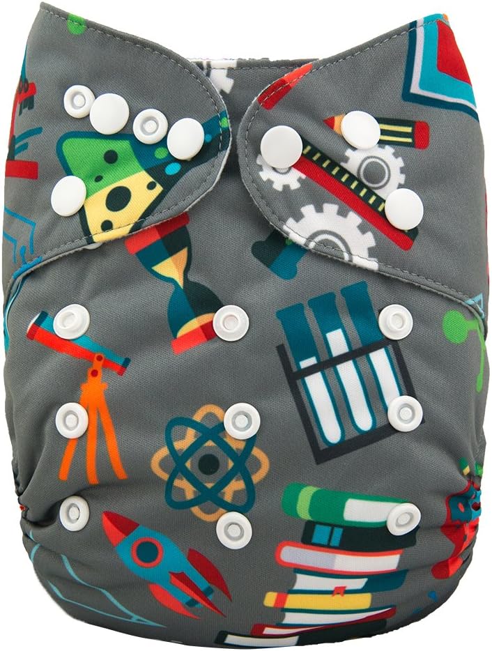 ALVABABY Cloth Diaper One Size Adjustable Reuseable Washable Nappy with 2 Inserts H068
