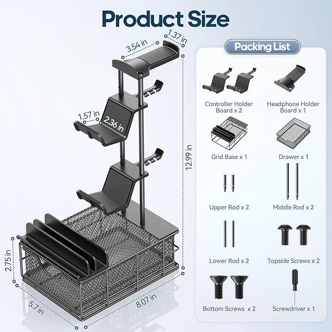 Soporte para Auriculares KDD con Cajón y Organizador de Cables miniatura 8