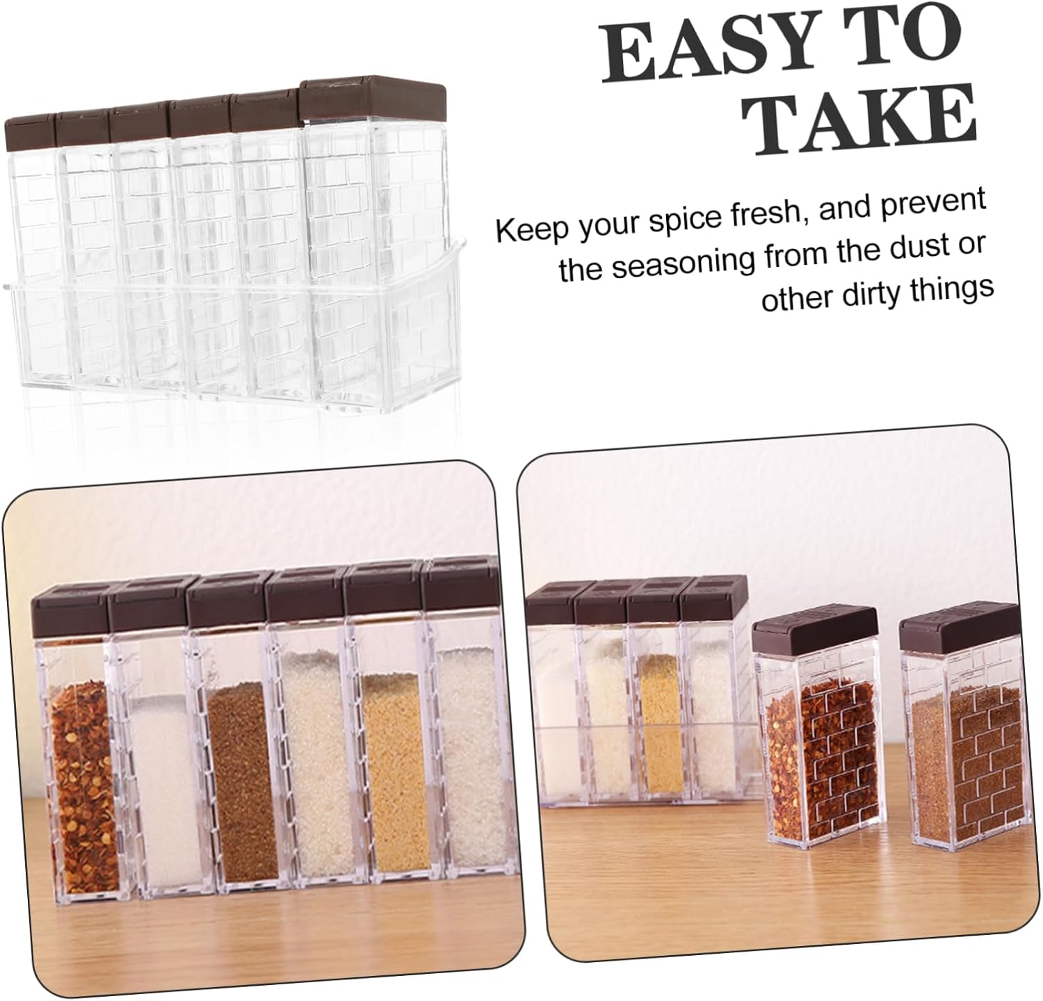 Spice Bottles Salt Pepper Shakers Condiment Containers Shaker Lids Leakproof for Home Kitchen