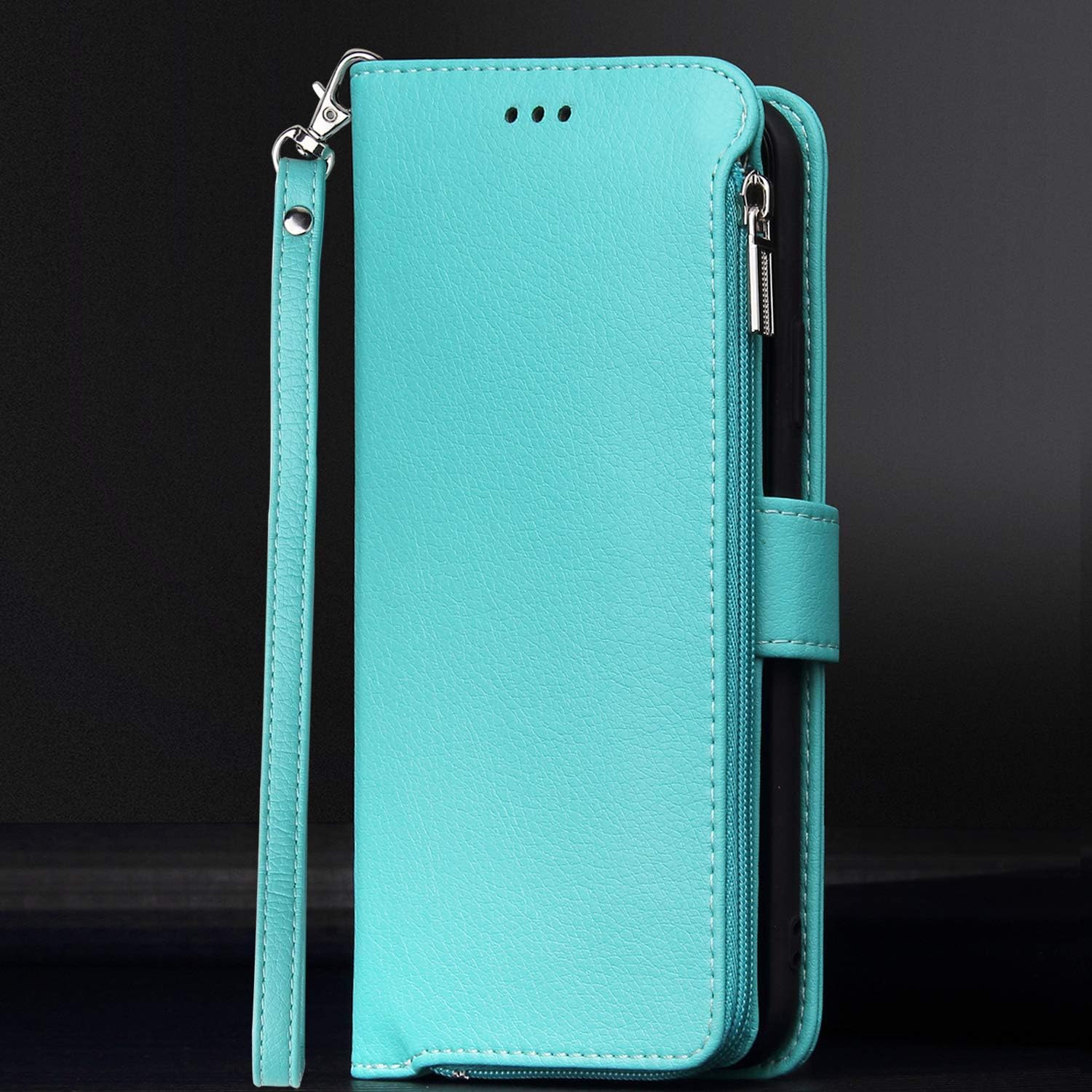 iPhone SE 2020 Wallet Case, iPhone 7/8 Case, XRPow Premium PU Leather Wallet Purse Case Kickstand [Card Pockets] [Wrist Strap] fit Women Men Durable Flip Folio Cover 4.7Inch - Mint Green