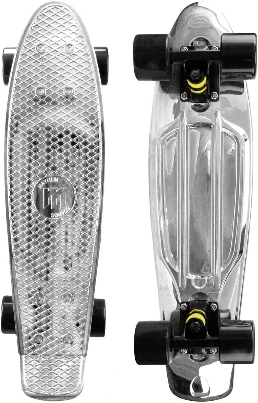 Mayhem Cruiser Board 22" Skateboard Chrome Black NEW