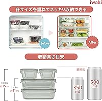 Vista 2 de iwaki PS-PRN-11G Heat-resistant Glass Storage Containers, Green, Set of 11, Pack & Range