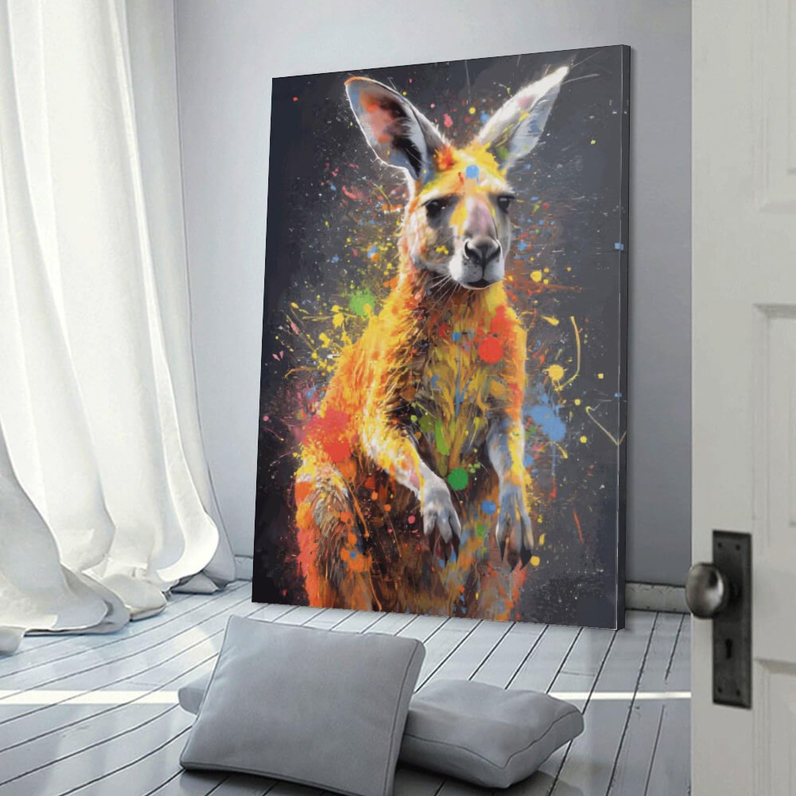 POLIUAWS Kangaroo Painting Canvas Picture for Boys Room Girls Room 16x24inch(40x60cm) Pictures for Hallway