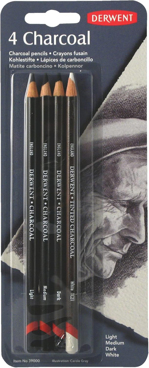 Derwent Charcoal Pencils, Pack, 4 Count (39000) Derwent Charcoal Pencils, Pack, 4 Count (39000)