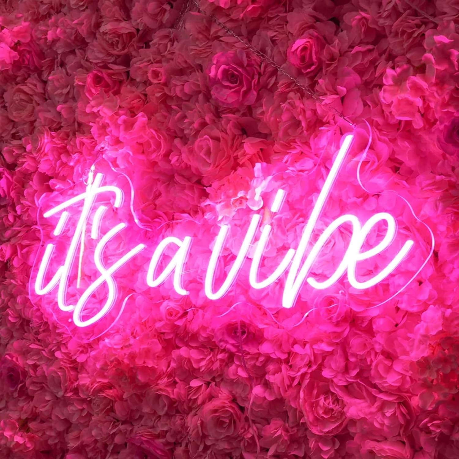 It's a Vibe Neon Sign LED Wall Art Neon Light Sign Pink It's a Vibe Sign for Bedroom Game Room Living Room Home Wall Decor Gift Size: 20inches