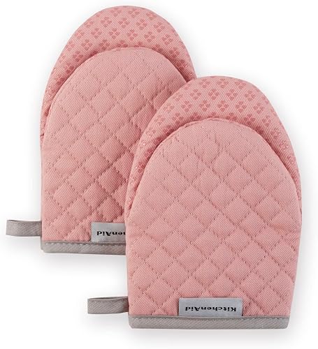 Asteroid Mini Oven Mitt Set, 5.5"x8", Dried Rose, 2 Piece