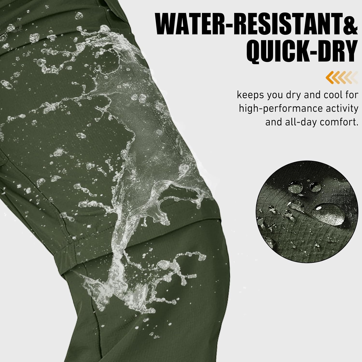 Men's Hiking Pants Convertible Cargo Pants Zip Off Waterproof Lightweight Quick Dry Safari Fishing Camping Scout Pants - Image 5