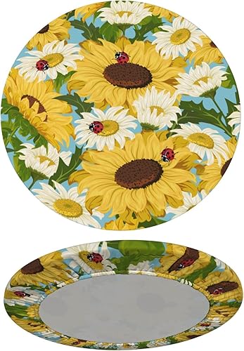 Vista 44 de Delerain Mantel redondo ajustable de bolas de Navidad, mantel redondo impermeable con borde elástico, lavable, para interiores y exteriores, se