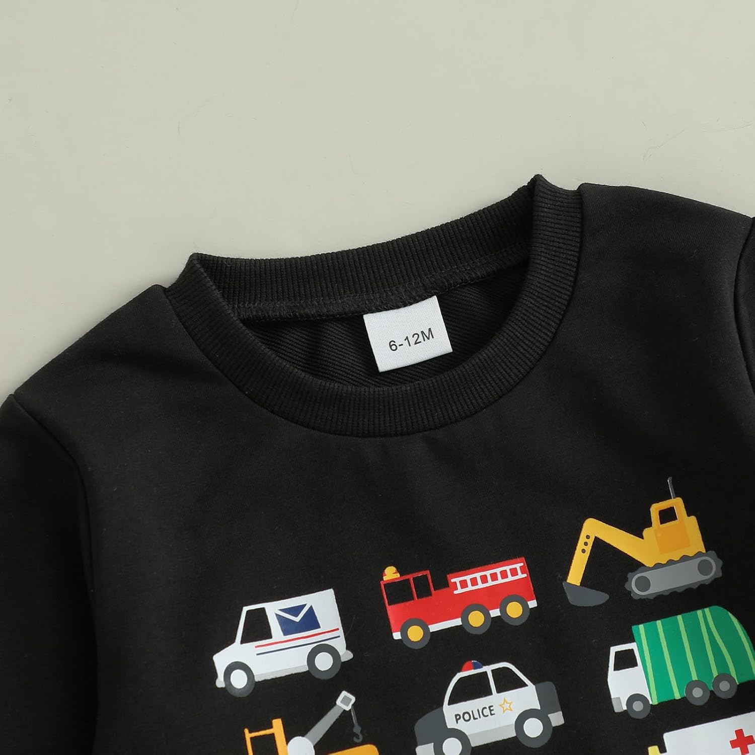 Toddler Baby Boy Fall Outfit Vehicle Print Long Sleeve Sweatshirt and Elastic Pants Set 2Pcs Winter Clothes - Image 4