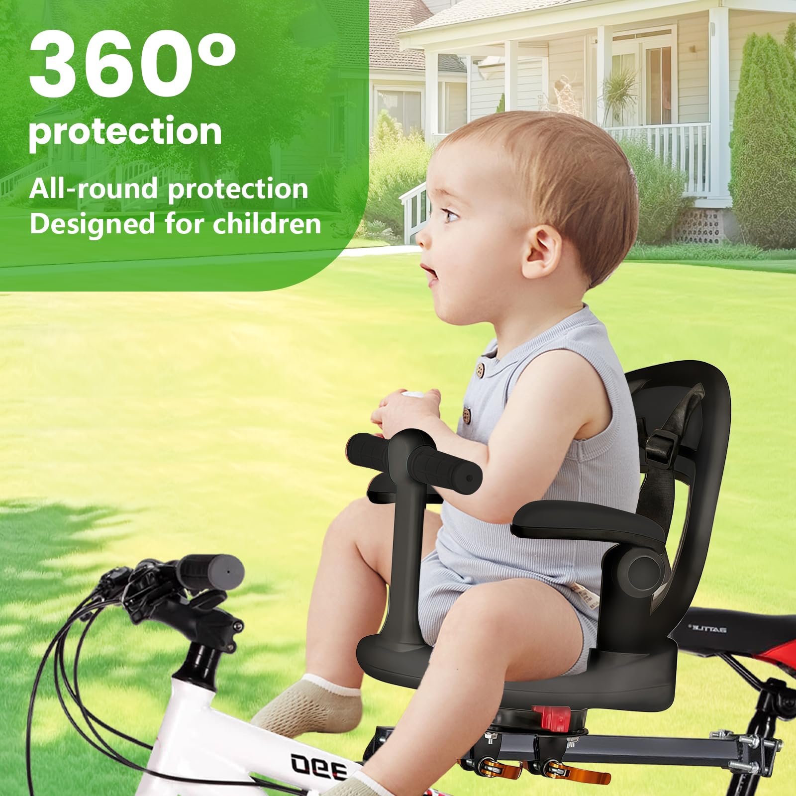 auvstar Asientos De Bicicleta Montados Delanteros para Niños,Asiento Infantil para Bicicleta De Montaña,Infantil Delantero Plegable