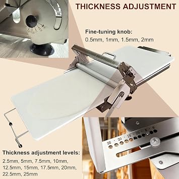 Folding Dough Sheeter, Compact Manual Dough Roller Machine, Thickness Adjustable 0-25mm, for Croissants, Home Kitchens & Small Bakeries 90x40cm