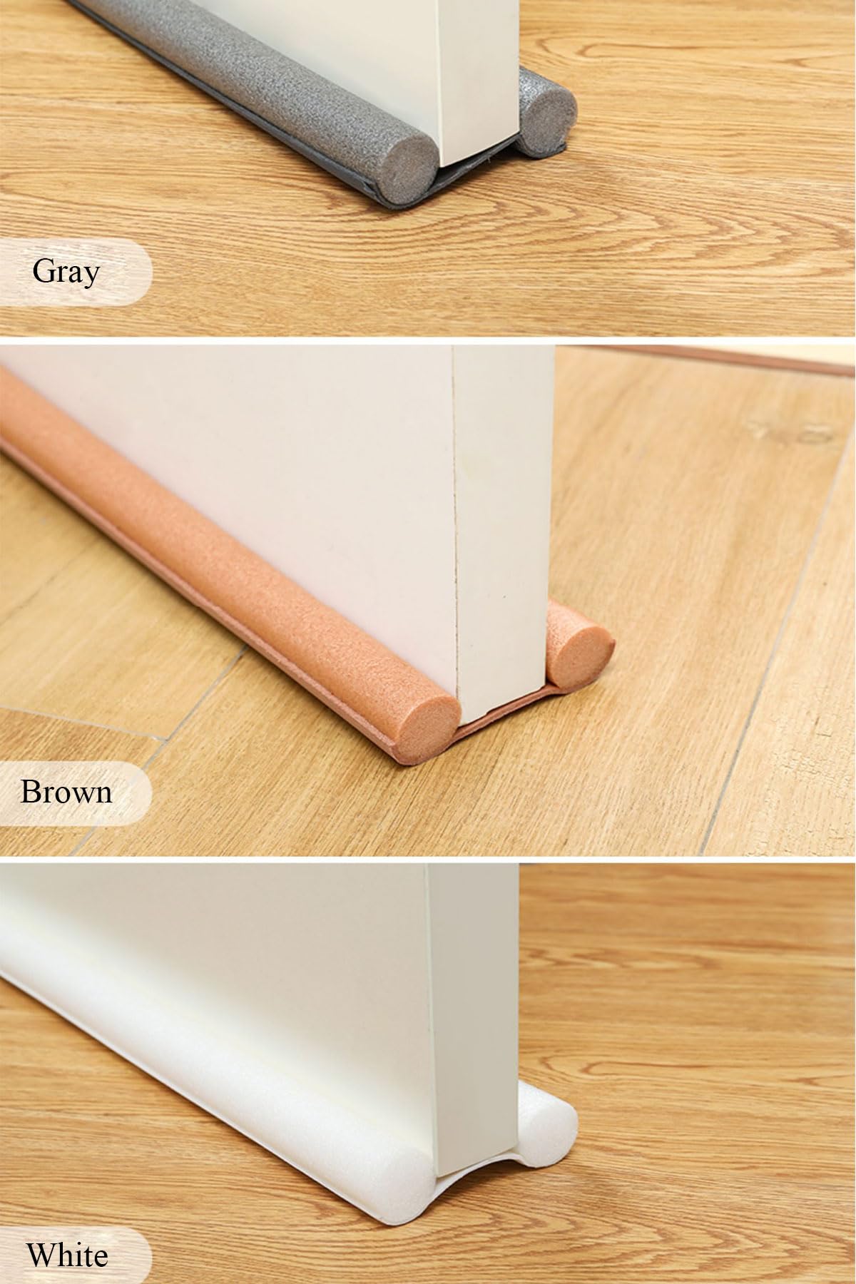 COYOUCO 5 Pezzi di paraspifferi per Porte, svuotamento delle intemperie per Porte, insonorizzazione delle Porte, riempimento delle Fessure sotto la Porta, Lunghezza 93 cm,Grigio