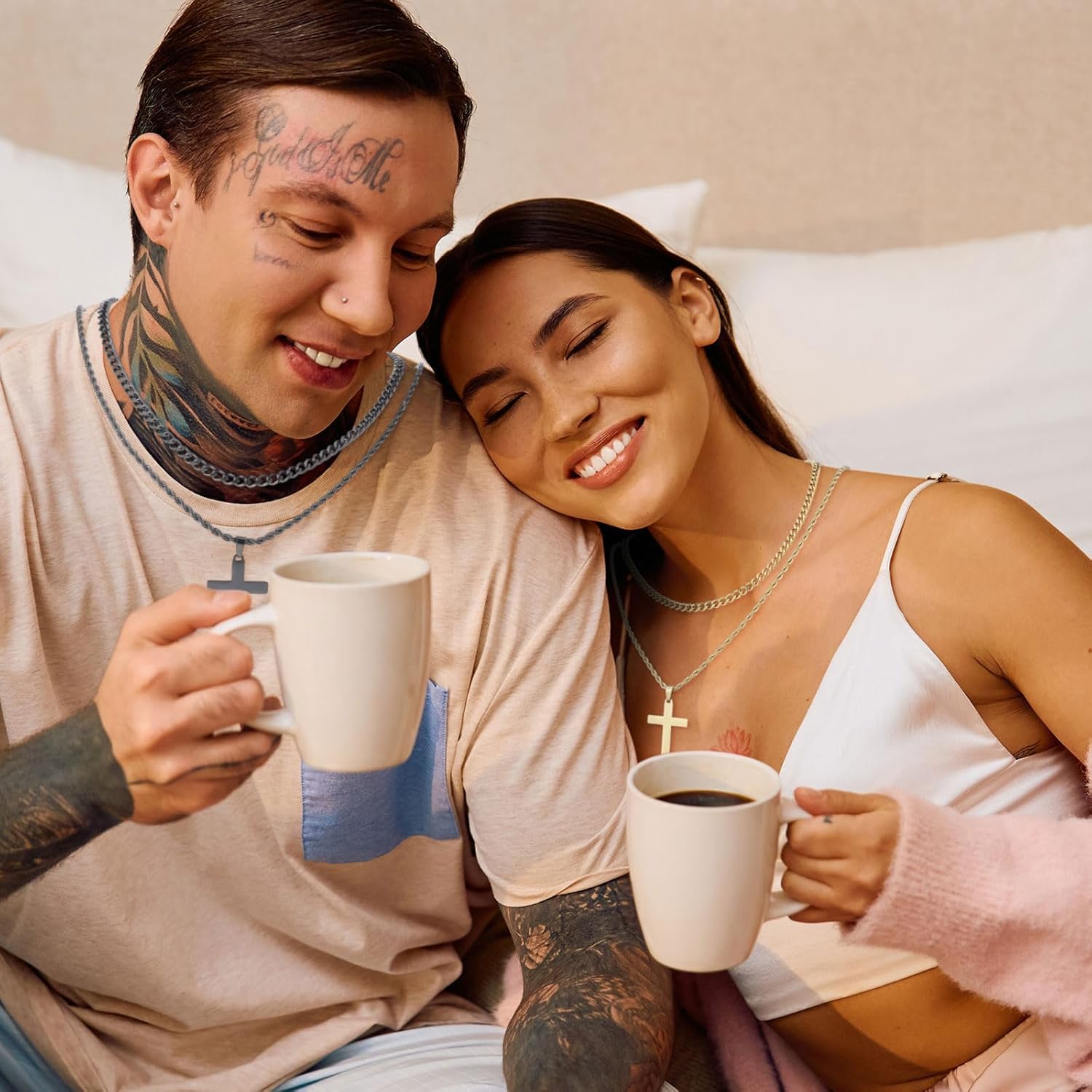 Kigeli Cross Necklace for Men Silver Gold Black Layered Chains Stainless Steel Cross Pendant Religious Jewelry Gifts for Birthday Easter - Image 6