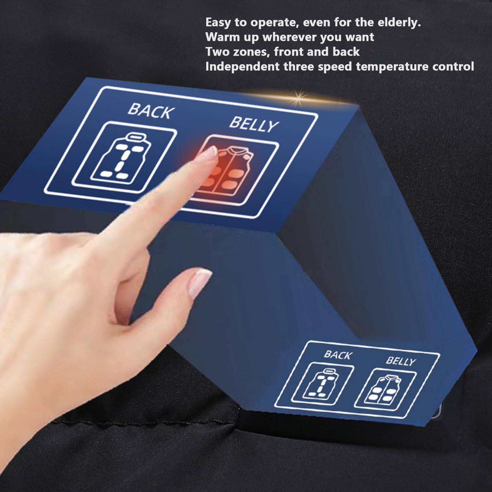 Tbest Chaleco Calefactable, USB Espesar 15 Zonas Chalecos Calefactores Eléctricos Chaleco Calefactor Eléctrico para Senderismo Esquí Trabajo Al Aire Libre Negro