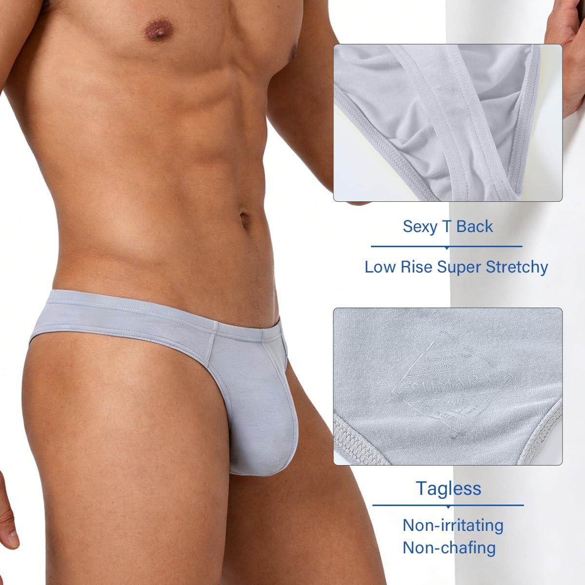 YINYOUYU Men's Thongs Underwear Sexy Low Rise G-String T-Back Pouch Lightweight Bikini - Image 5