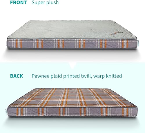 Miniatura 8 de Cama ortopédica para perros medianos, cama de almohada para perros con funda extraíble lavable para jaula de huevos, alfombrilla de cama de espuma