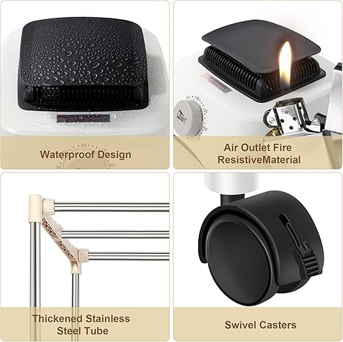 Miniatura 4 de Uten Secadora de ropa, armario de secado de ropa con temporizador, tendedero eléctrico y secadora para apartamentos, hogar