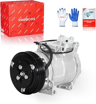 PHOBOOS A/C Compressor with Clutch Compatible with Mazda 3 2010-2013, 3 Sport 2010-2013 L4 2.0L, Fast Cooling, For 5 Grooves Only, Ref. CO-11192C, 158381