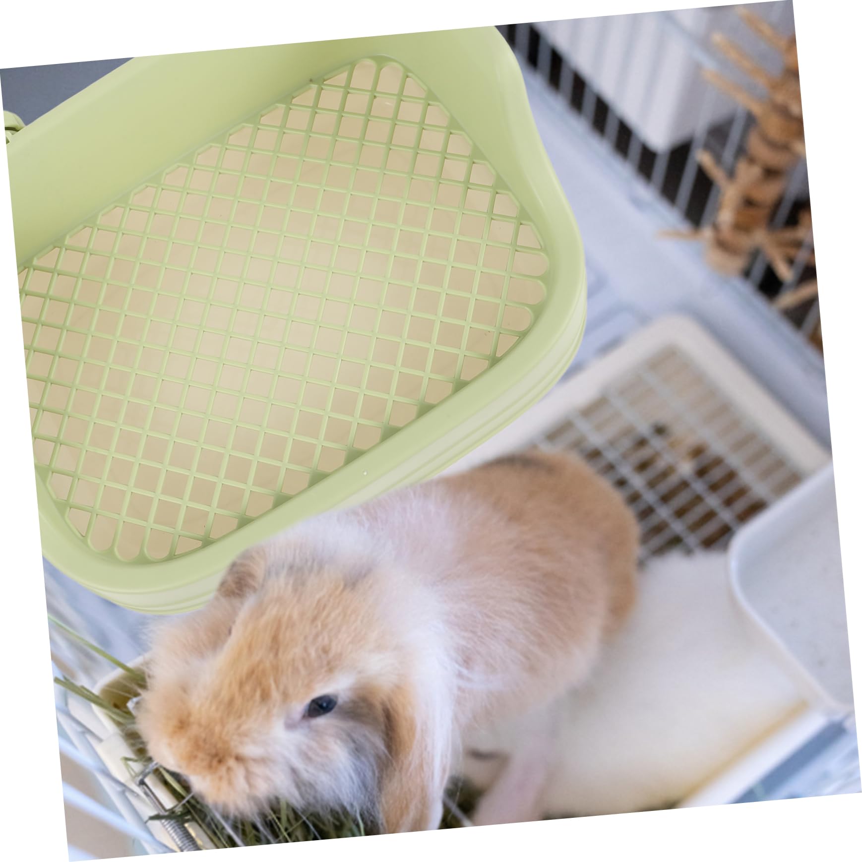 Abaodam Kaninchen Toilettentrainer Tierklo aus Kunststoff Leicht Zerlegbar mit Gitterstruktur für Kleintiere Wie Kaninchen Meerschweinchen Hamster Haustierbedarf für Wohnzimmer und Garten