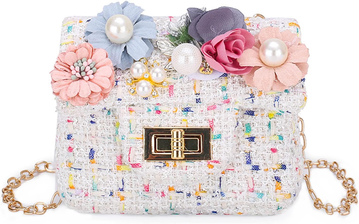 Little Girl Shoulder Bag Girls Handbags Portable Mini Purse Messenger Bag 1-5 Years Old Mini Flip Bag (Beige)