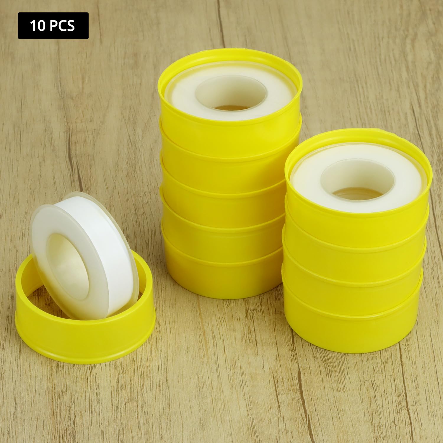 QWORK® 10 Rouleaux Ruban d'Étanchéité en PTFE 15mm x 12m – Joint de Plombier Robuste pour Tuyaux d'Eau, Robinets, Gaz et Raccords Filetés