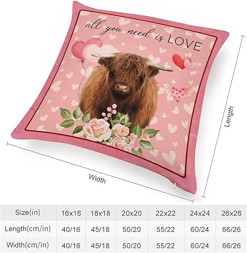 Miniatura 10 de Fundas de almohada de San Valentín de 18 x 18 pulgadas con cita romántica de amor todo lo que necesitas es amor fundas de cojín decorativas de