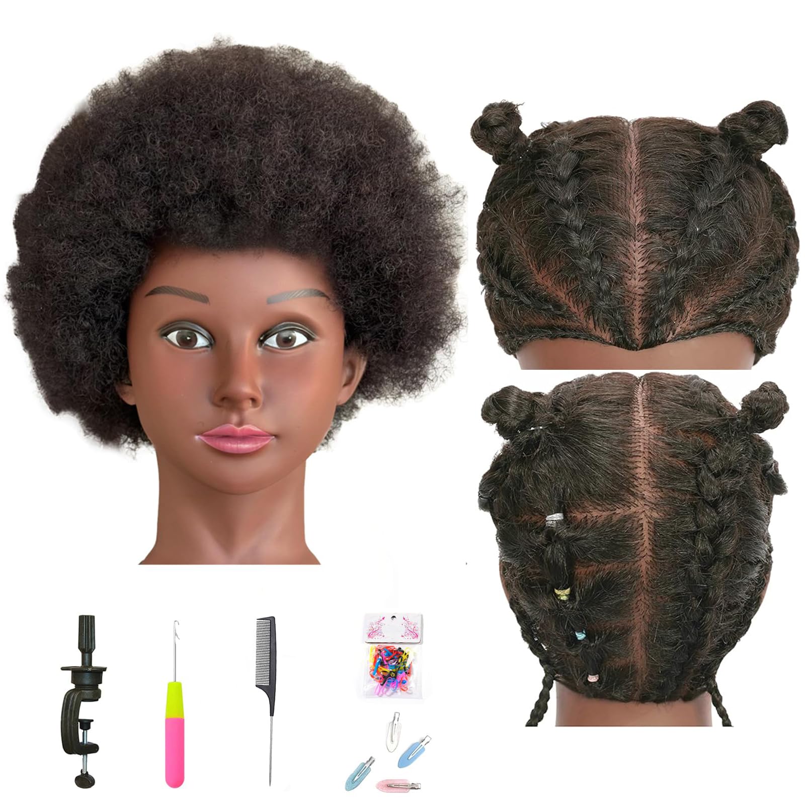 SAKALAKA 10″ Afro Kinky Hair Mannequin Head - training heads | Mubboo
