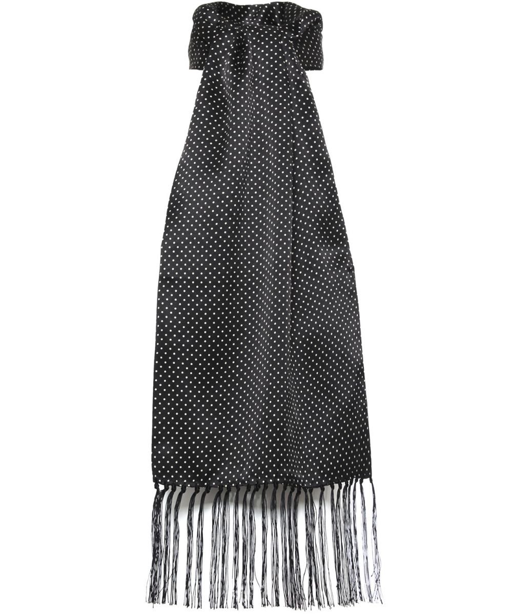 Tootal Black and White Polka Dot Silk Scarf